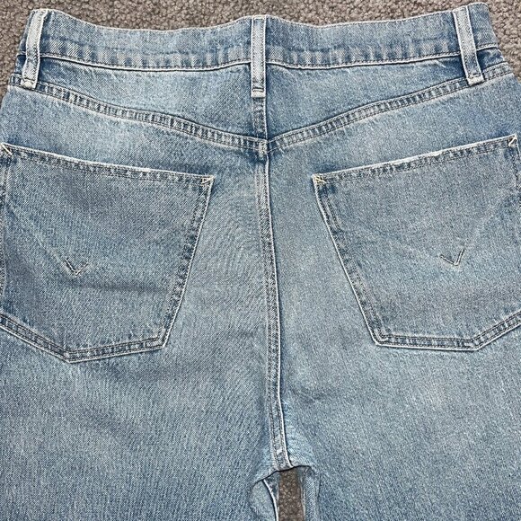 HUDSON JADE HIGH RISE STRAIGHT LOOSE FIT CROP JEANS in PARADISE WASH EUC Size 29 - Picture 5 of 12